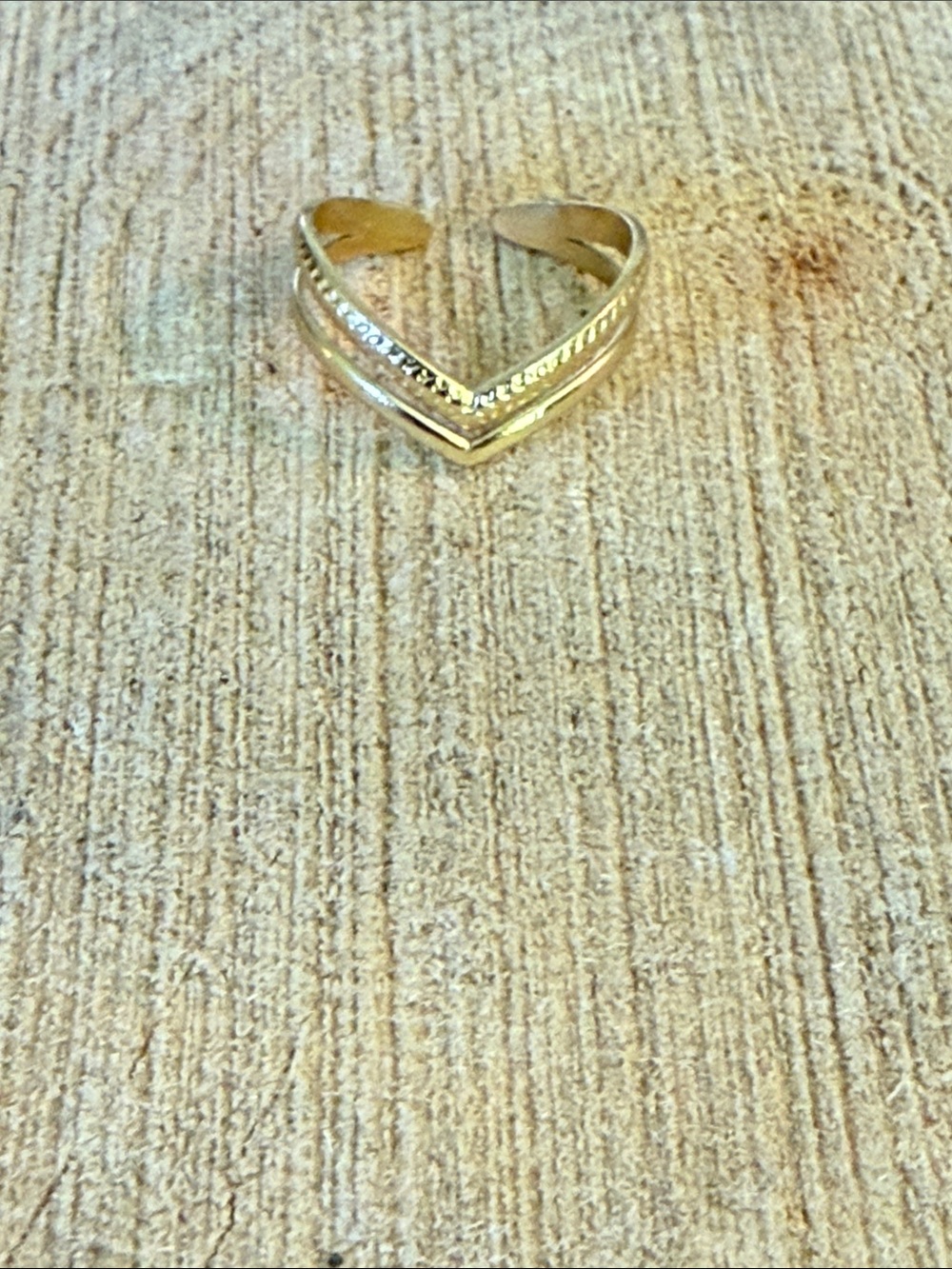 Gold Chevron Adjustable Stack Ring - Picture 7 of 7